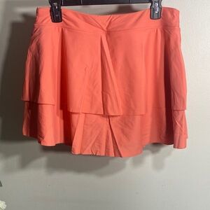 Chic Coral Layered Swim Skirt